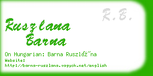 ruszlana barna business card